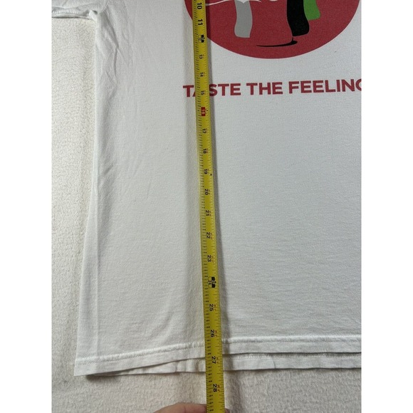 Coca-Cola Men's M VTG "Taste The Feeling" White Graphic Short Sleeve T-Shirt - Picture 7 of 9